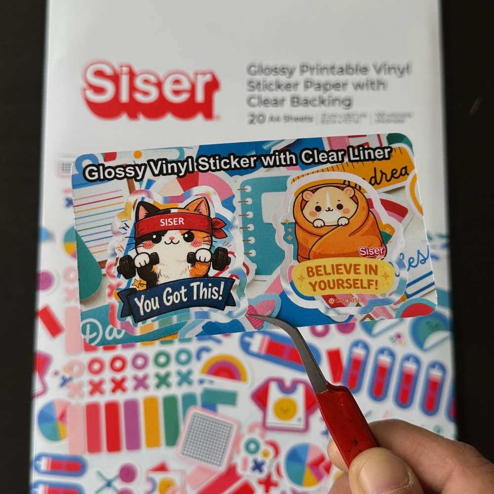 Siser Glossy Printable Vinyl Sticker Paper Clear Liner — detail view