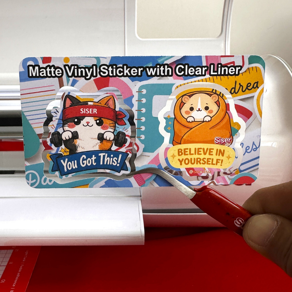 Siser Matte Printable Vinyl Sticker Paper Clear Liner — angle view