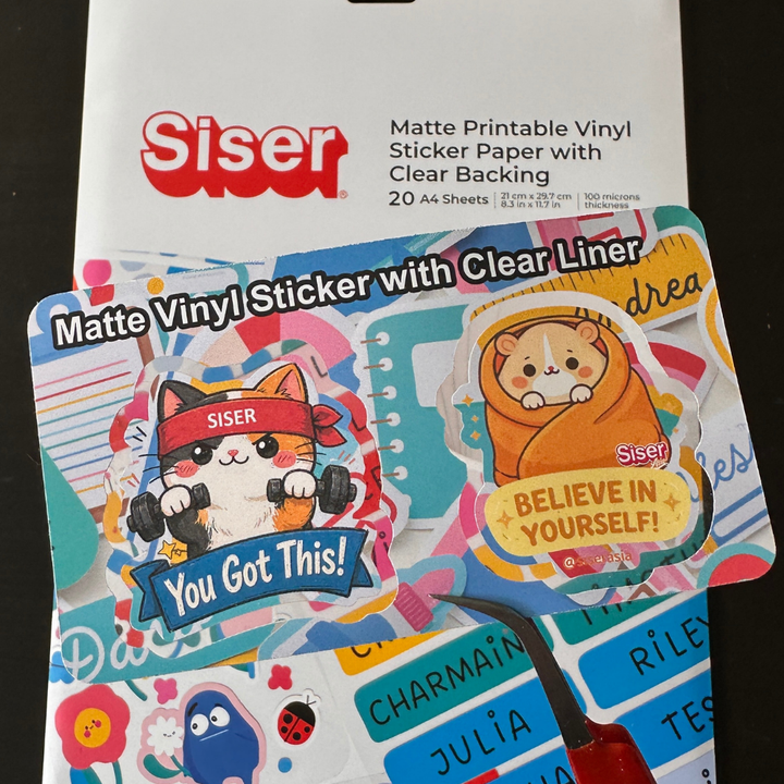 Siser Matte Printable Vinyl Sticker Paper Clear Liner — detail view