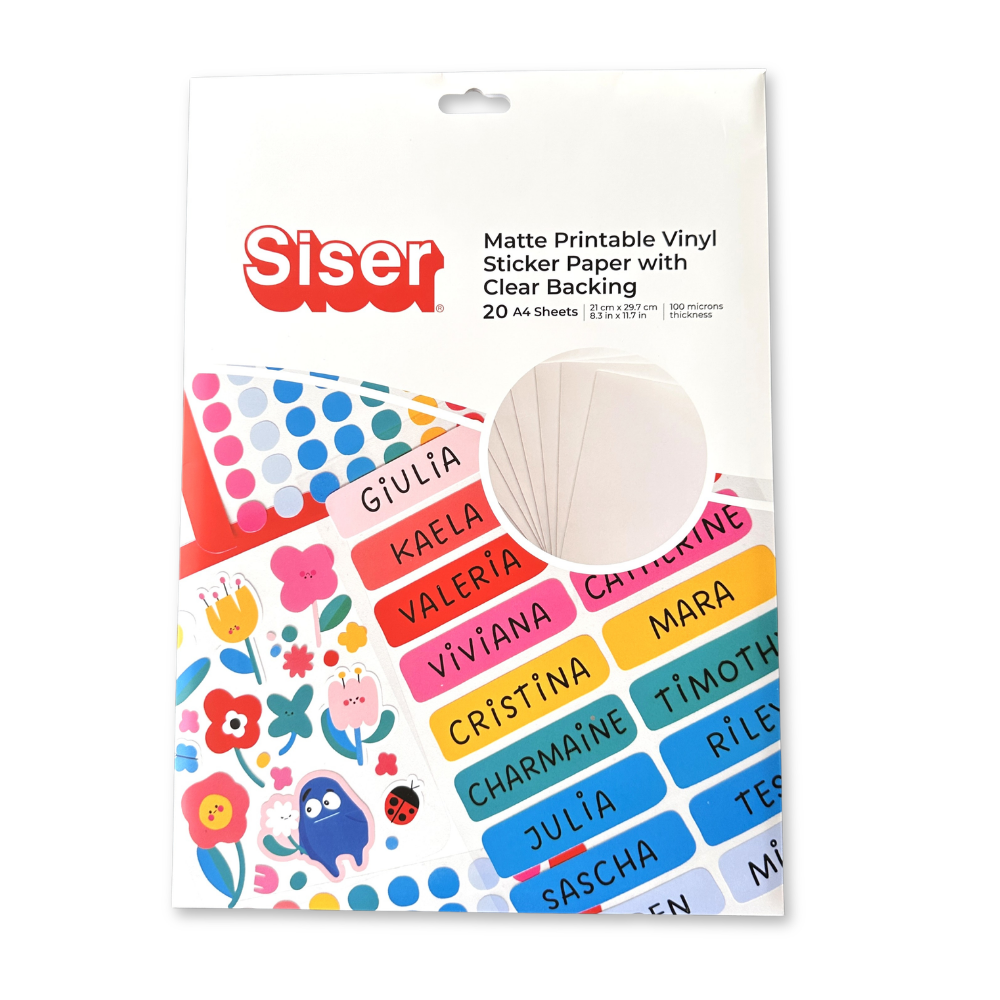 Siser Matte Printable Vinyl Sticker Paper Clear Liner — front view