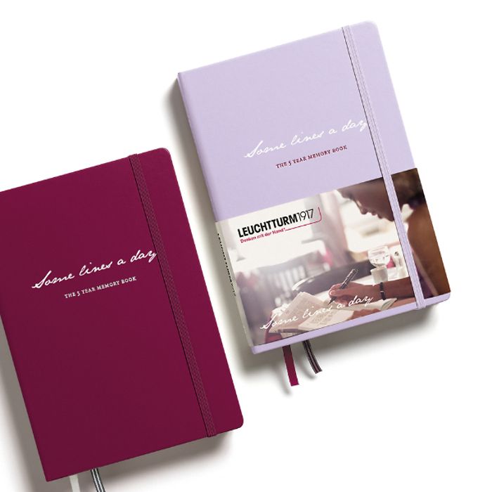 Leuchtturm1917 Some Lines A Day A5 Medium Hardcover Notebook - Lilac — pocket detail