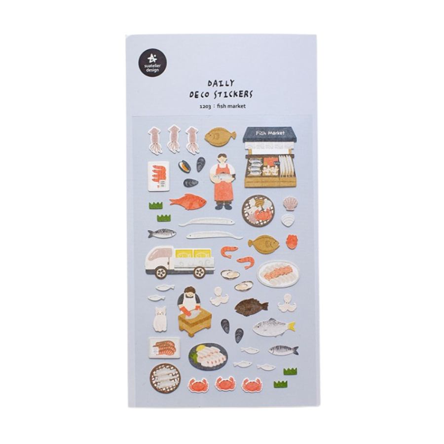 Suatelier Daily Deco Sticker – Fish Market — front view