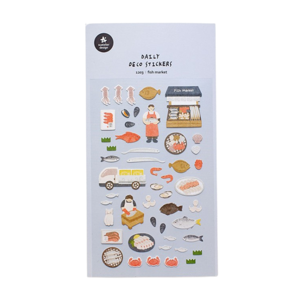 Suatelier Daily Deco Sticker – Fish Market — front view