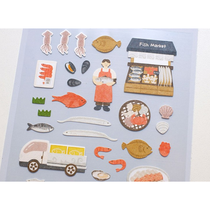 Suatelier Daily Deco Sticker – Fish Market — detail view