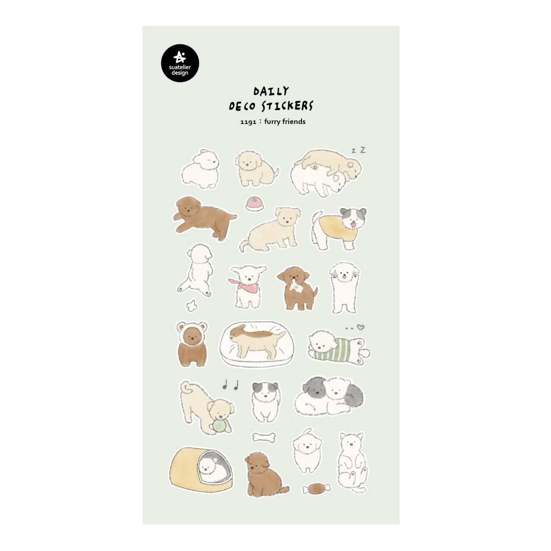 Suatelier Daily Deco Sticker - furry friends — front view