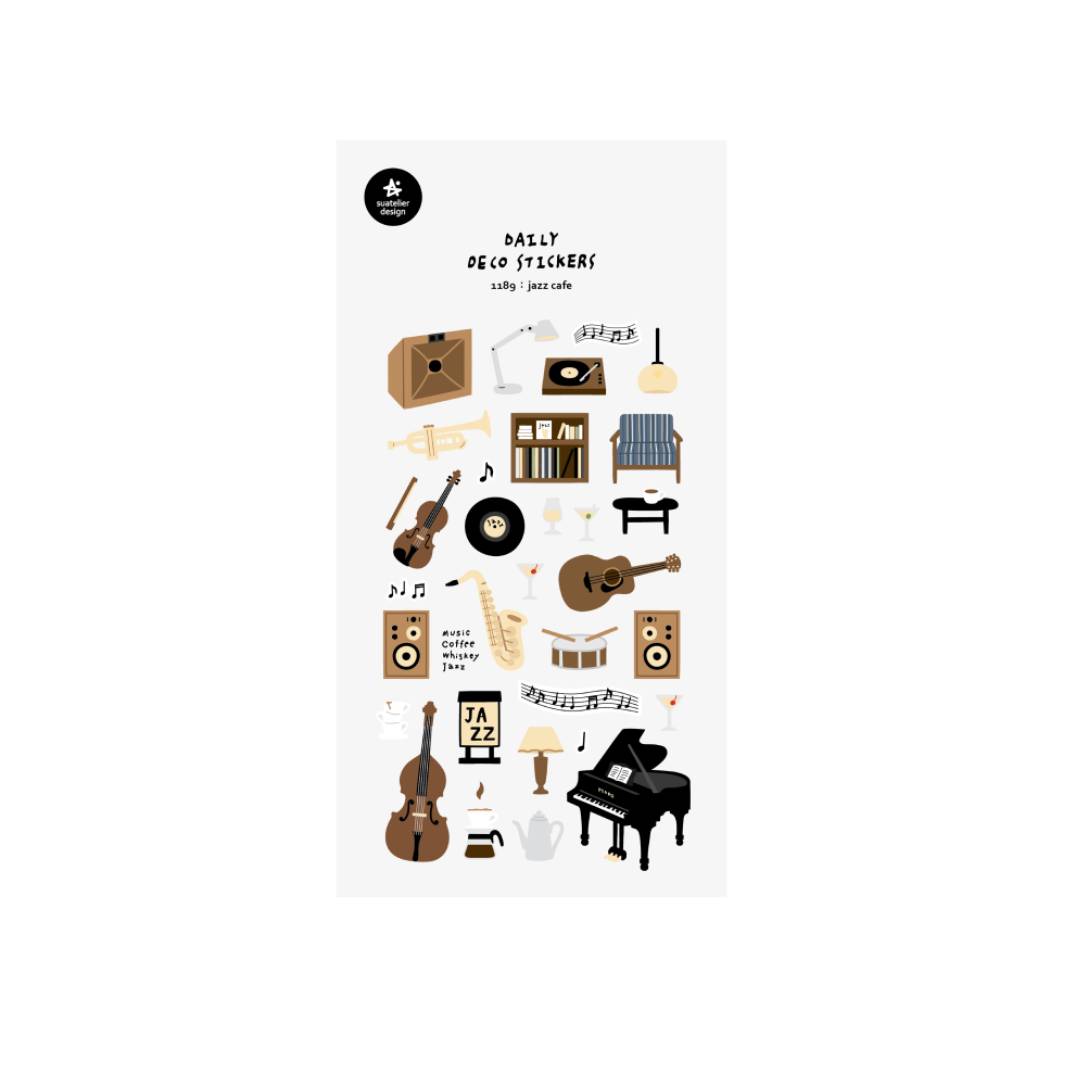 Suatelier Daily Deco Sticker - Jazz Cafe — front view