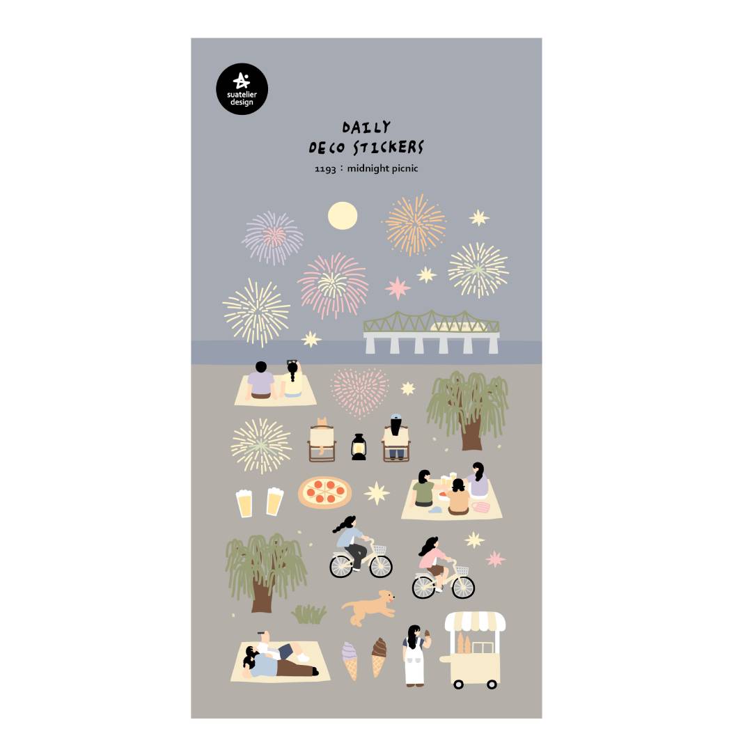Suatelier Daily Deco Sticker - midnight picnic — front view