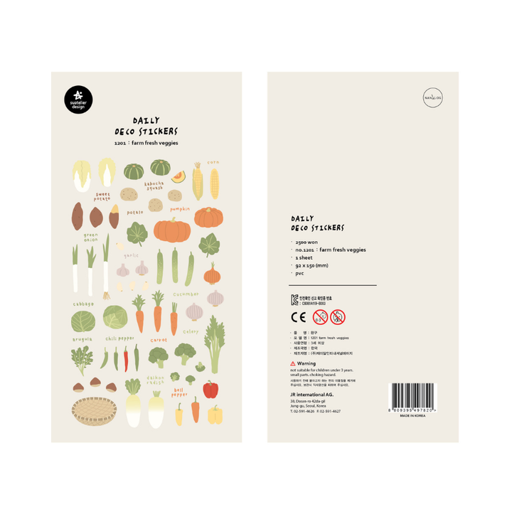 Suatelier Daily Deco Sticker – Farm Fresh Veggies — side view