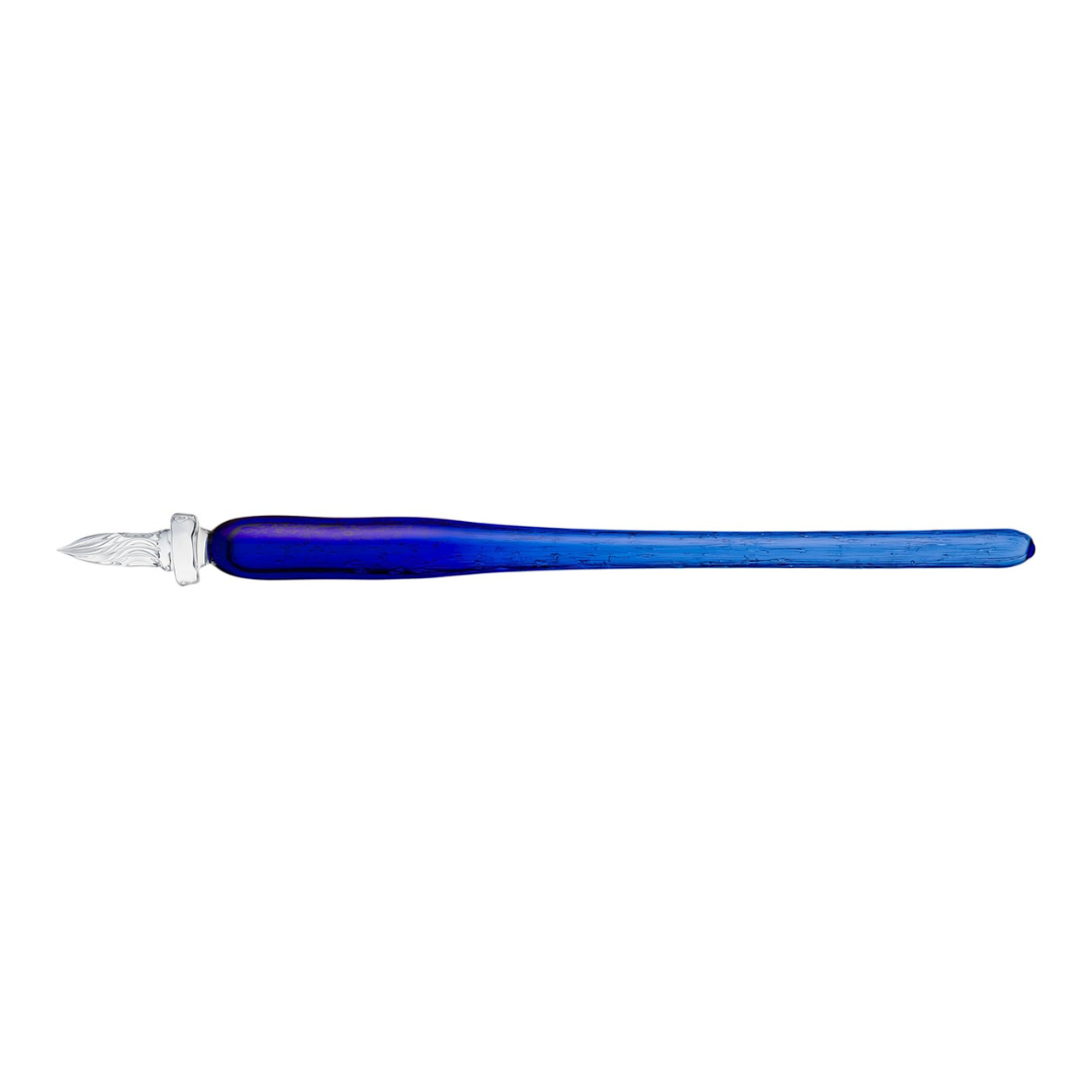 Matsubokkuri Tsubutsubu Glass Fountain Pen - Blue — nib close-up