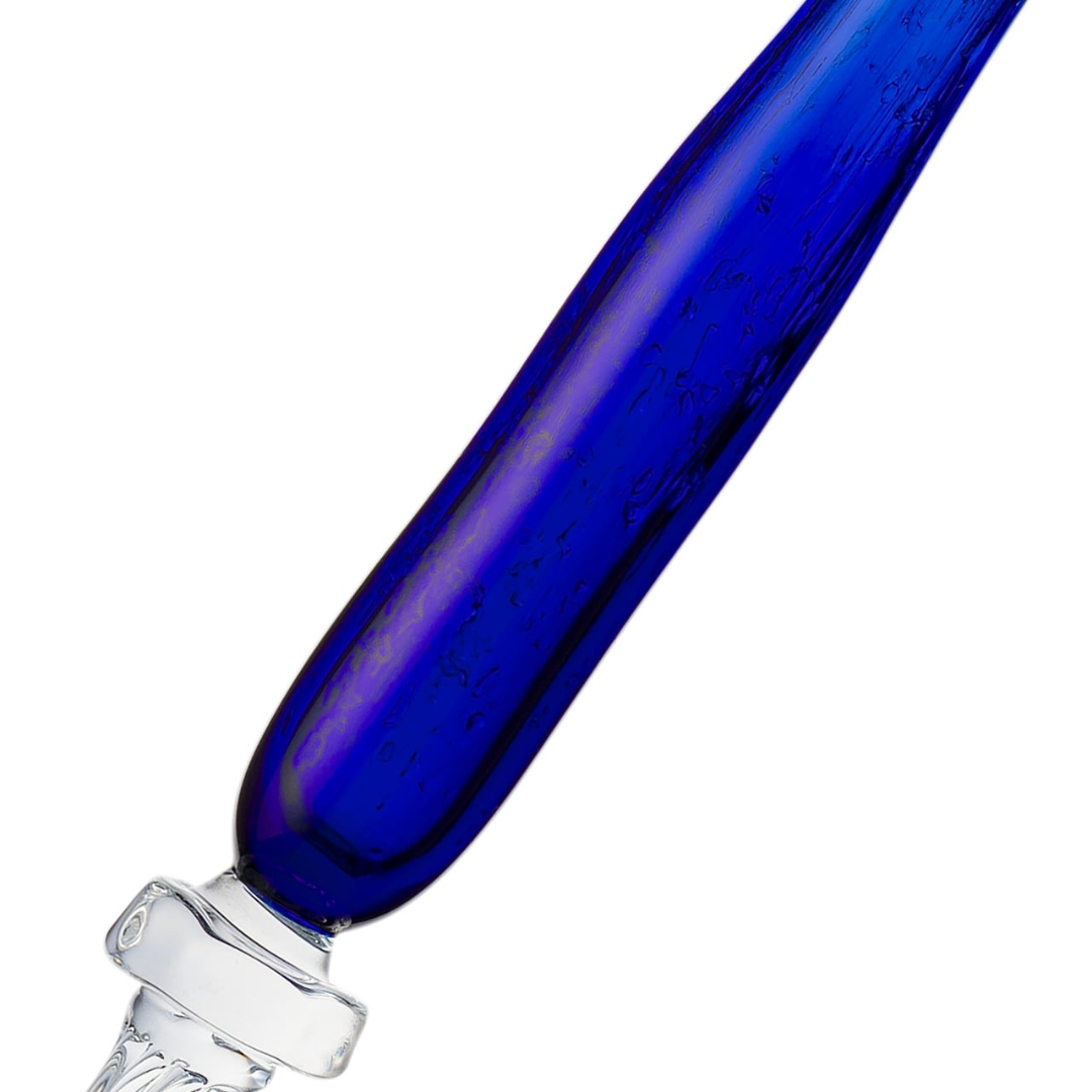 Matsubokkuri Tsubutsubu Glass Fountain Pen - Blue — with packaging