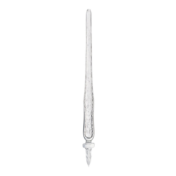 Matsubokkuri Tsubutsubu Glass Fountain Pen - Clear — uncapped with cap posted