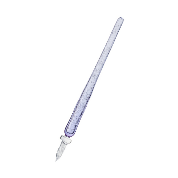 Matsubokkuri Tsubutsubu Glass Fountain Pen - Clear Blue — capped