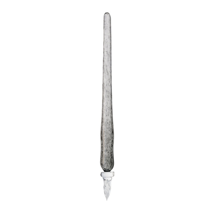 Matsubokkuri Tsubutsubu Glass Fountain Pen - Clear Black — uncapped with cap posted