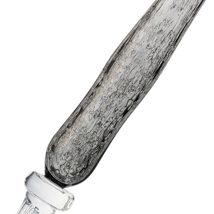 Matsubokkuri Tsubutsubu Glass Fountain Pen - Clear Black — with packaging