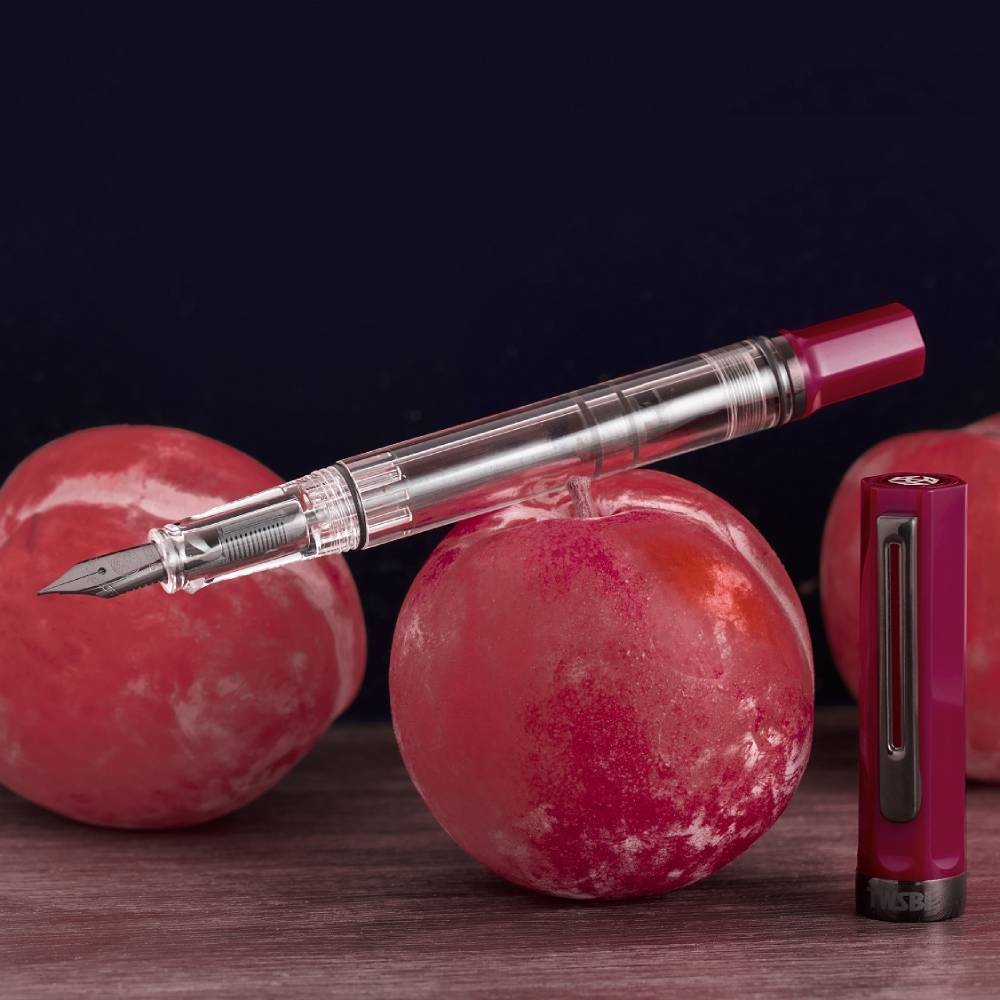 TWSBI ECO Fountain Pen Plum with Onyx – Transparent piston-filler with plum cap and black trim
