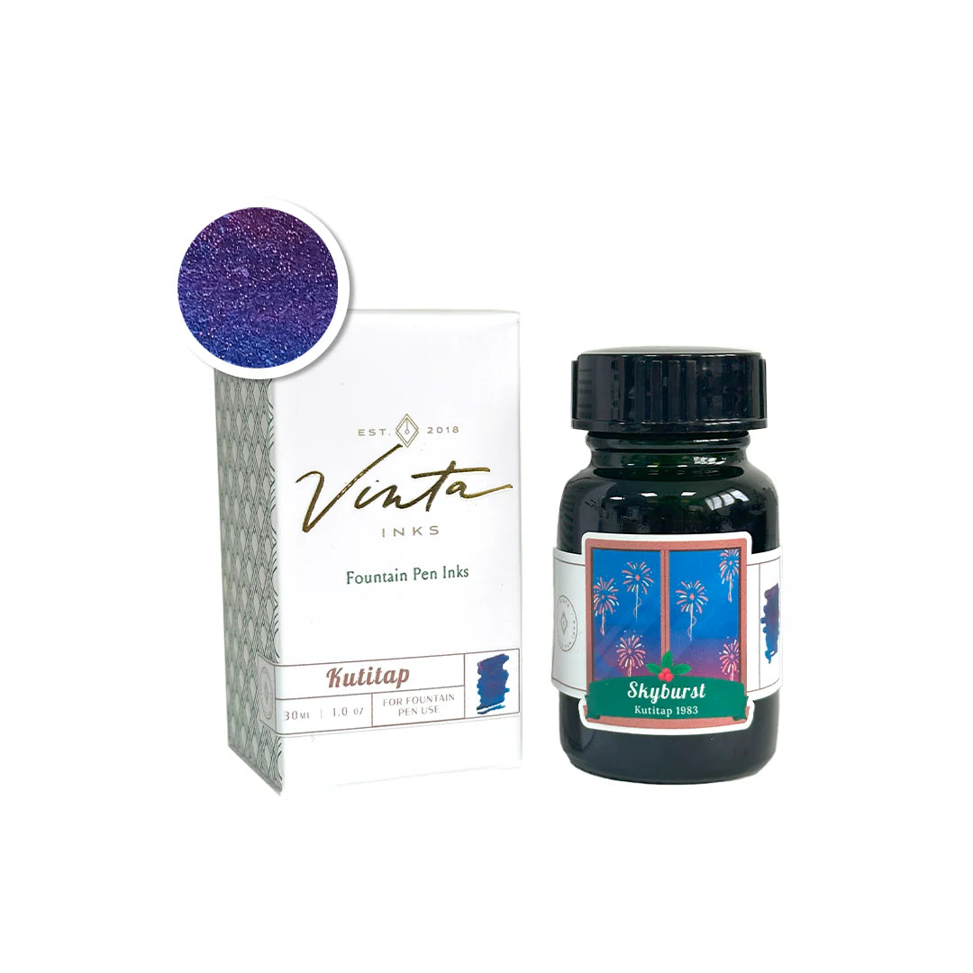 Vinta Inks Holiday Collection 2025 30ml Bottled Ink - Skyburst (Kutitap 1983) — bottle front