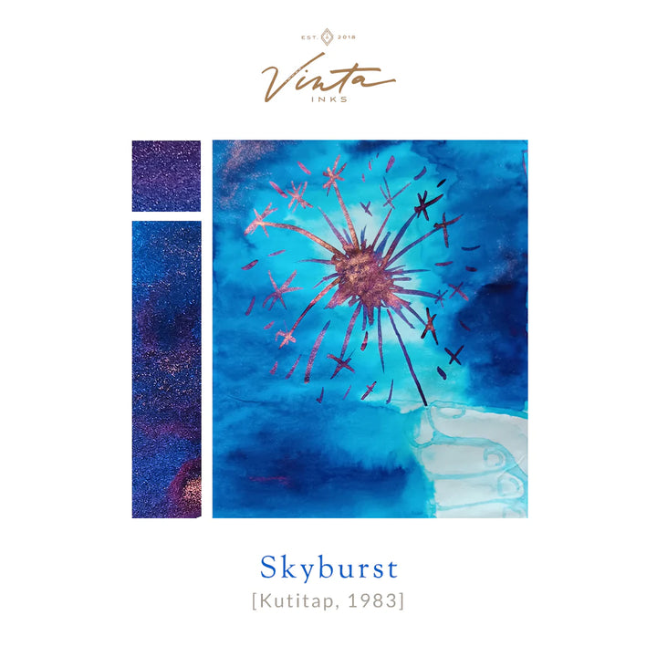 Vinta Inks Holiday Collection 2025 30ml Bottled Ink - Skyburst (Kutitap 1983) — cap detail