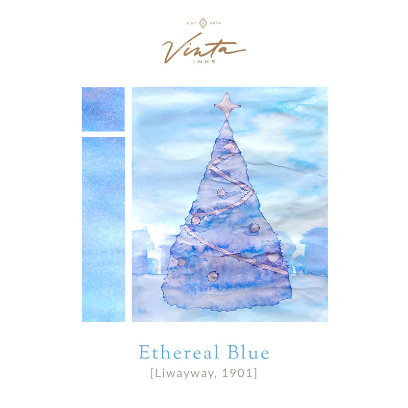 Vinta Inks Holiday Collection 2025 30ml Bottled Ink - Ethereal Blue (Liwayway 1901) — cap detail