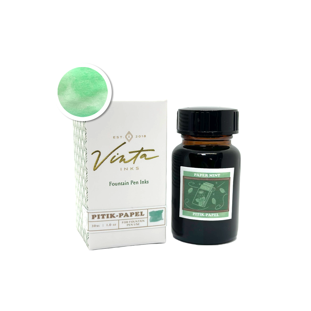 Vinta Inks Homeroom 30ml Bottled Ink in Paper Mint [Pitik-Papel] — Vinta Inks fountain pen ink — premium bottled ink for writing, at Cityluxe Singapore