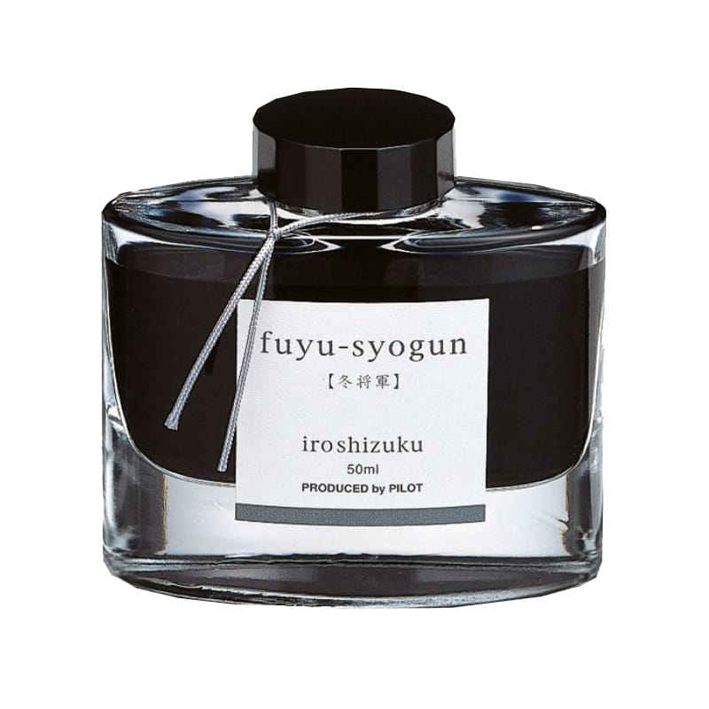 Pilot Iroshizuku 50ml Ink Bottle Fountain Pen Ink - Fuyu-syogun (Light Cool Gray) — bottle at angle