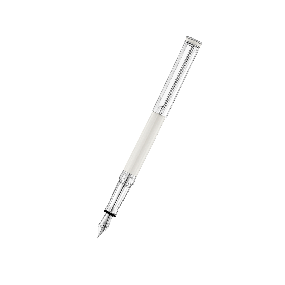 Waldman Edelfeder Fountain Pen - Champagne White Medium Steel Nib — capped