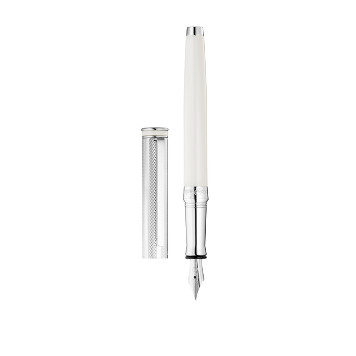 Waldman Edelfeder Fountain Pen - Champagne White Medium Steel Nib — nib close-up
