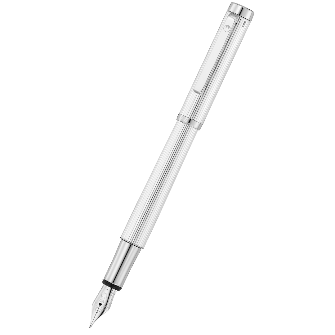 Waldmann Liberty Fountain Pen - Silver Medium Steel Nib — capped