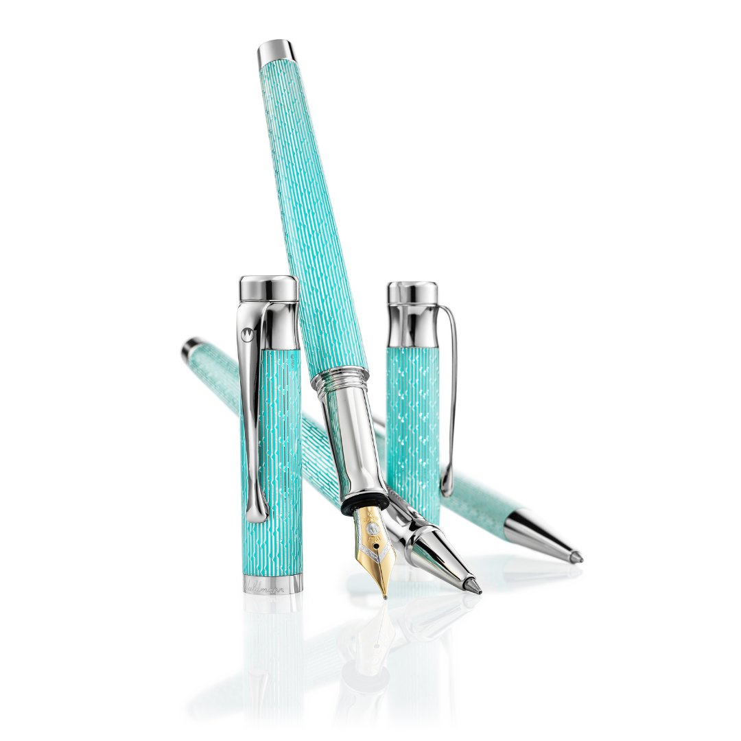 Waldmann Tango Imagination Fountain Pen - Aquamarine Medium Steel Nib — nib close-up