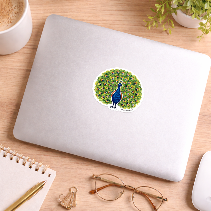 WhereTo Sticker in Tile Peacock — WhereTo decorative sticker — for journaling, planners and scrapbooking, at Cityluxe Singapore