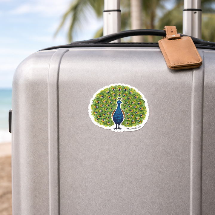 WhereTo Sticker in Tile Peacock — WhereTo decorative sticker — for journaling, planners and scrapbooking, at Cityluxe Singapore