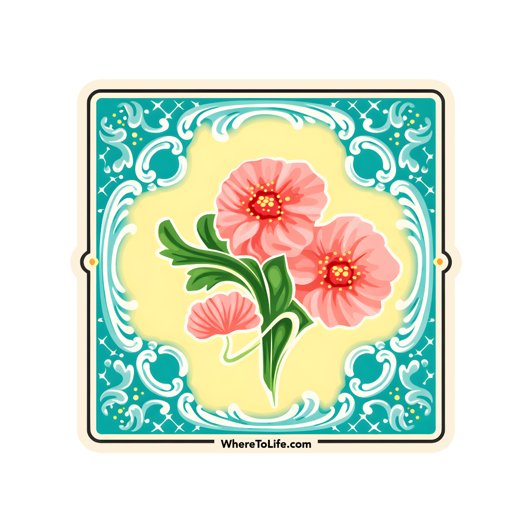 WhereTo Sticker - Tile Pink Emerald