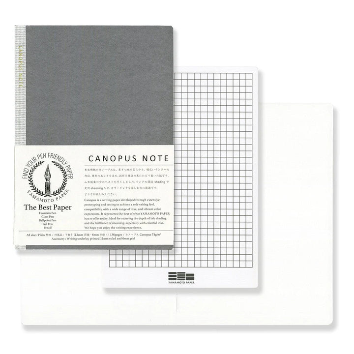 Yamamoto Paper Canopus Note A5 Plain — open spread
