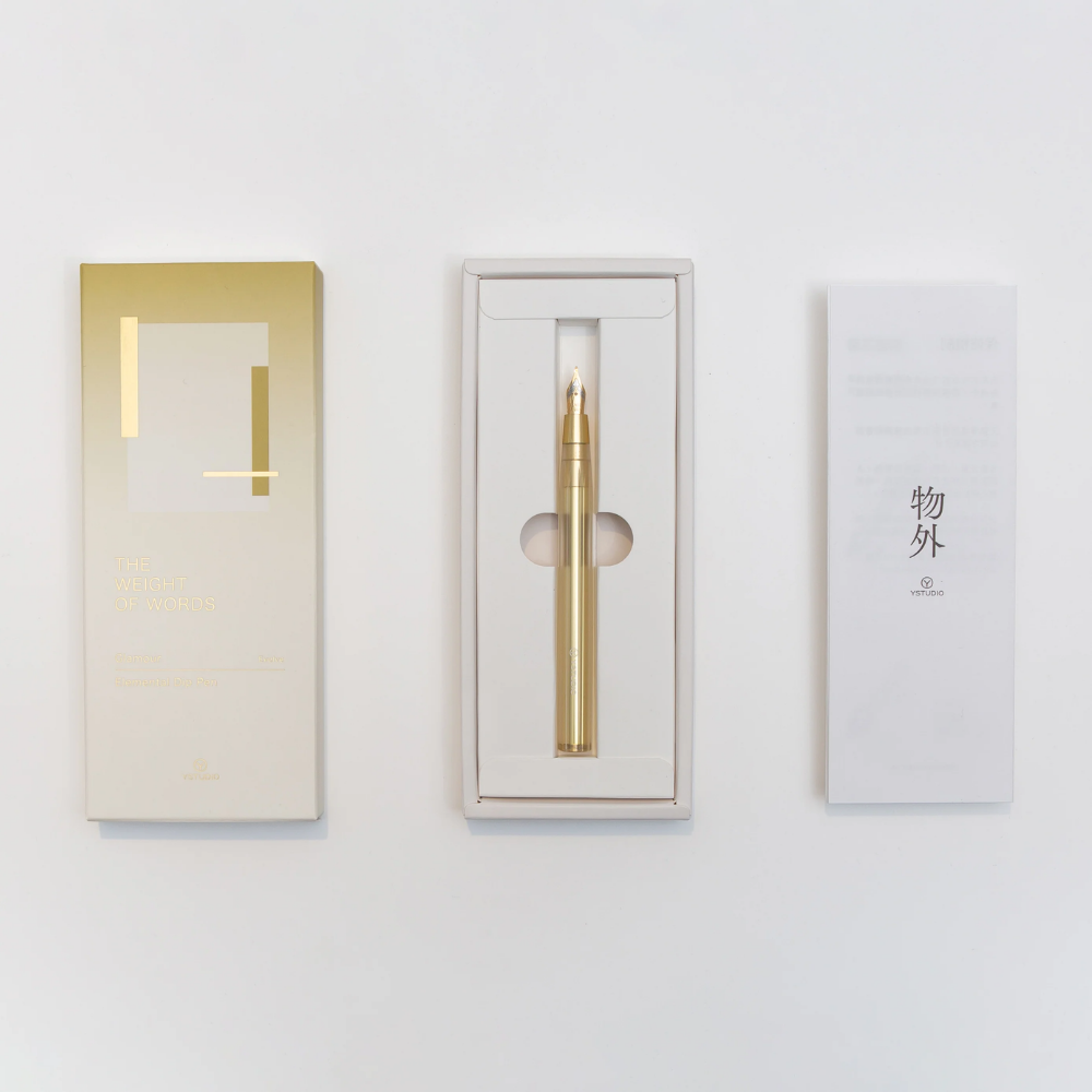Ystudio Glamour Evolve Elemental Dip Pen - Brass Gold