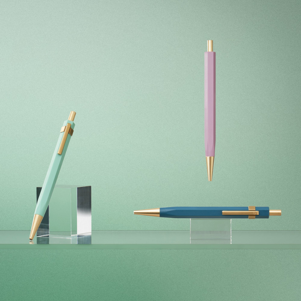 Ystudio Glamour Evolve - Ocean Sustainable Ballpoint Pen - Evening Purple (With Clip)