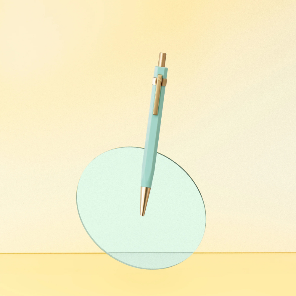 Ystudio Glamour Evolve - Ocean Sustainable Ballpoint Pen - Teal Green (With Clip)