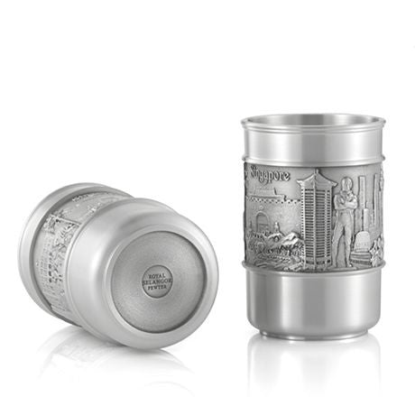 Royal Selangor Singapore Scenes Tumbler Pair — cap detail