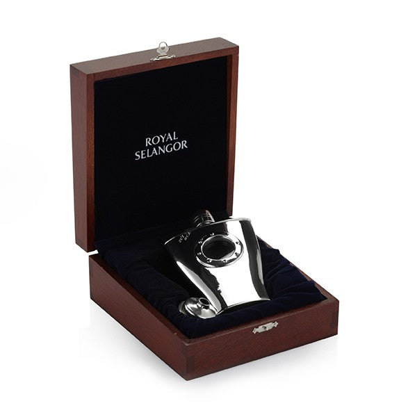 Royal Selangor Shipflask Hip Flask in Wooden Gift Box — bottle front