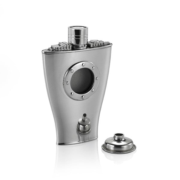 Royal Selangor Shipflask Hip Flask in Wooden Gift Box — bottle at angle