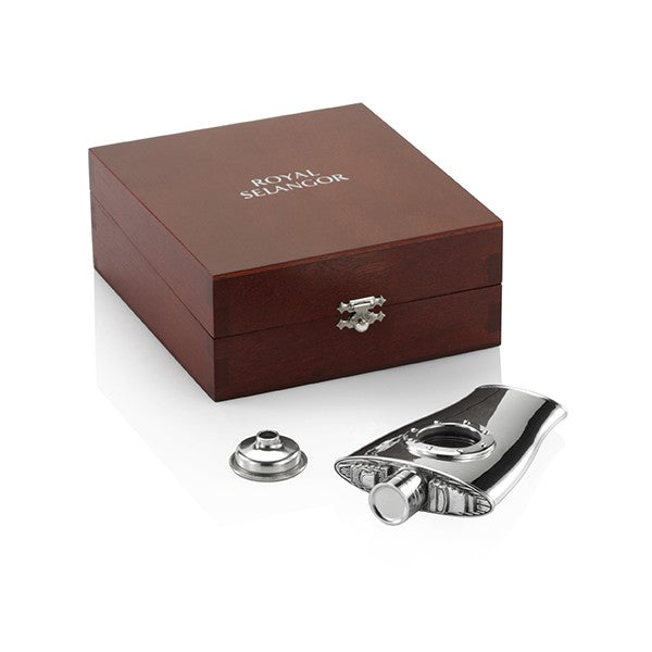 Royal Selangor Shipflask Hip Flask in Wooden Gift Box — colour swatch on paper
