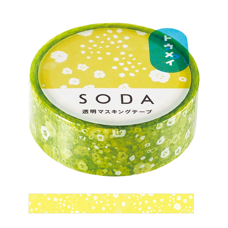 Hitotoki Soda Transparent Masking Tape Walk — roll front