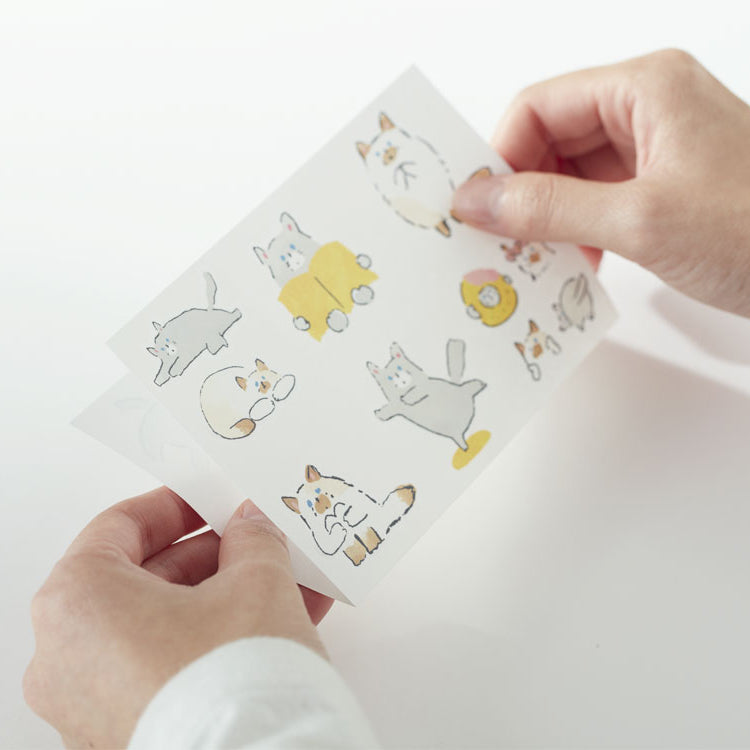 Hitotoki Large Size Sticker Cat — side view
