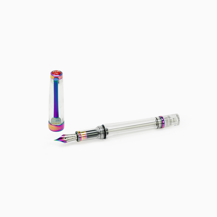 TWSBI VAC 700R Fountain Pen IRIS — flat lay