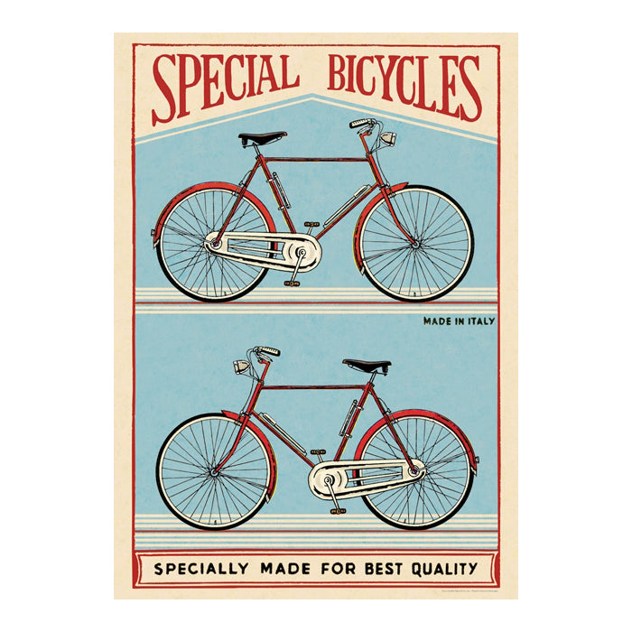 Cavallini Wrapping Paper Special Bicycles — front view