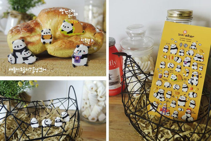 Suatelier Daily Deco Stickers -  Panda sticker — with packaging