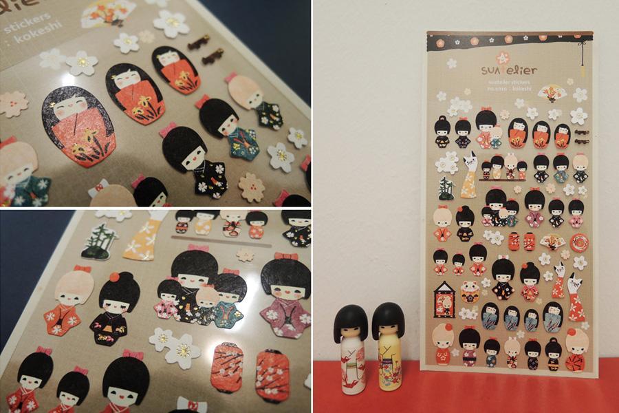 Suatelier Daily Deco Stickers -  Kokeshi sticker — side view