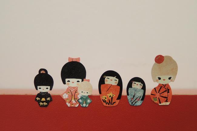 Suatelier Daily Deco Stickers -  Kokeshi sticker — with packaging