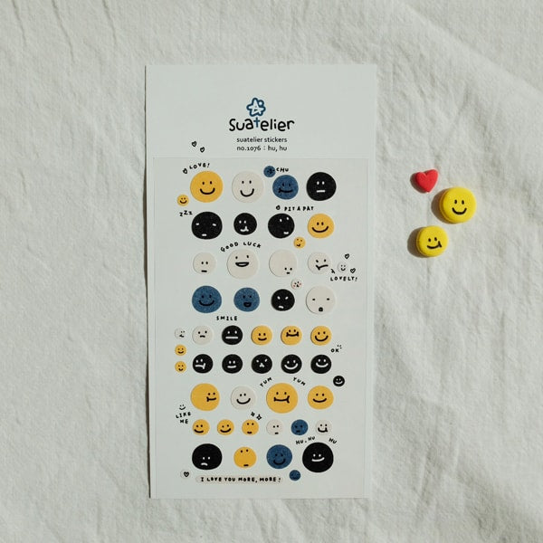 Suatelier Daily Deco Stickers -  Hu Hu sticker — with packaging