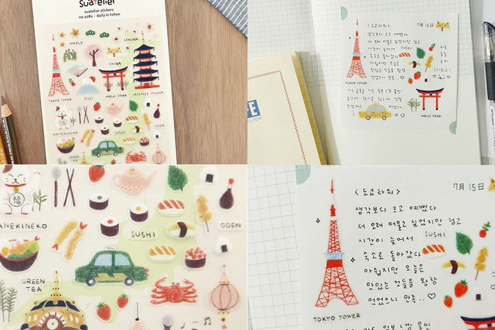 Suatelier Daily Deco Sticker -Daily in Tokyo sticker — with packaging