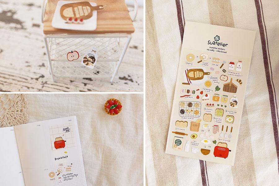 Suatelier Daily Deco Stickers -  I Like Bread Sticker — side view