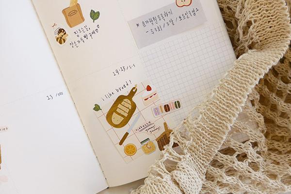 Suatelier Daily Deco Stickers -  I Like Bread Sticker — with packaging